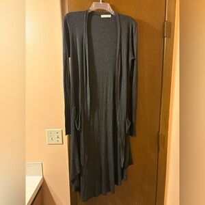 Joah Brown gray ribbed long cardigan